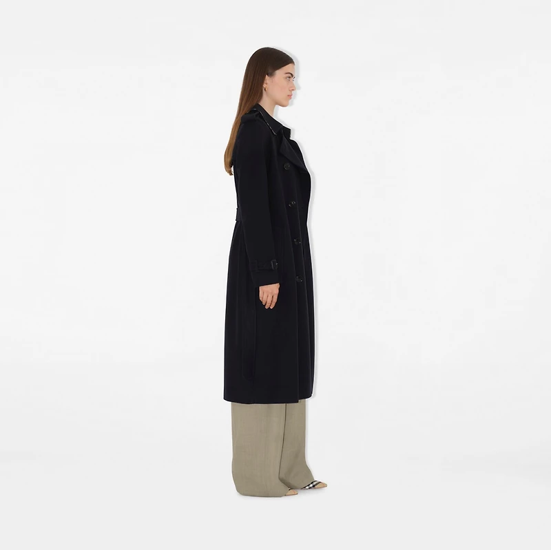 Long Cashmere Kensington Trench Coat in Navy - Women | Burberry® Official
