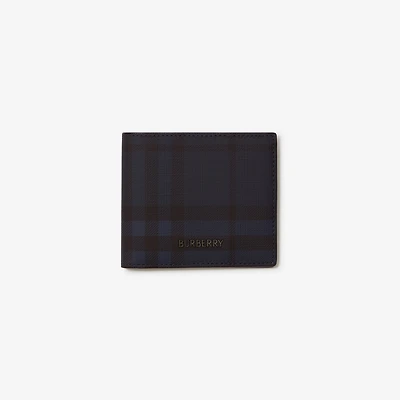 City Check Bifold Wallet in Navy - Men, Technical, Cotton | Burberry® Official