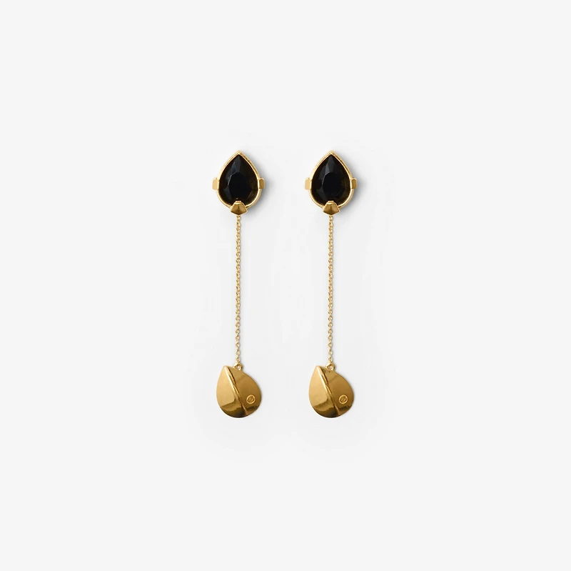 Onyx Shield Pendant Earrings in Gold/black - Women | Burberry® Official