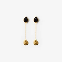 Onyx Shield Pendant Earrings in Gold/black - Women | Burberry® Official