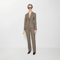Mouliné Wool Tailored Trousers in Coffee brown melange - Women | Burberry® Official