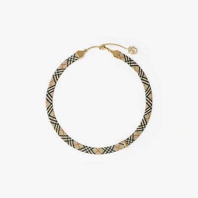 Check Print Necklace in Gold/sand - Women | Burberry® Official