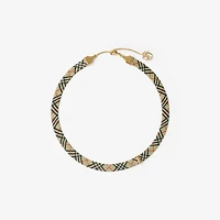 Check Print Necklace in Gold/sand - Women | Burberry® Official