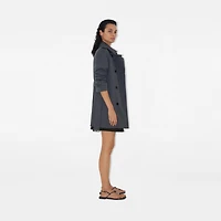 Short Cotton Blend Trench Coat in Magnet - Women, Tropical Gabardine | Burberry® Official