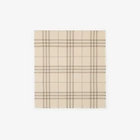 Wide Reversible Check Wool Silk Scarf in Sesame beige | Burberry® Official