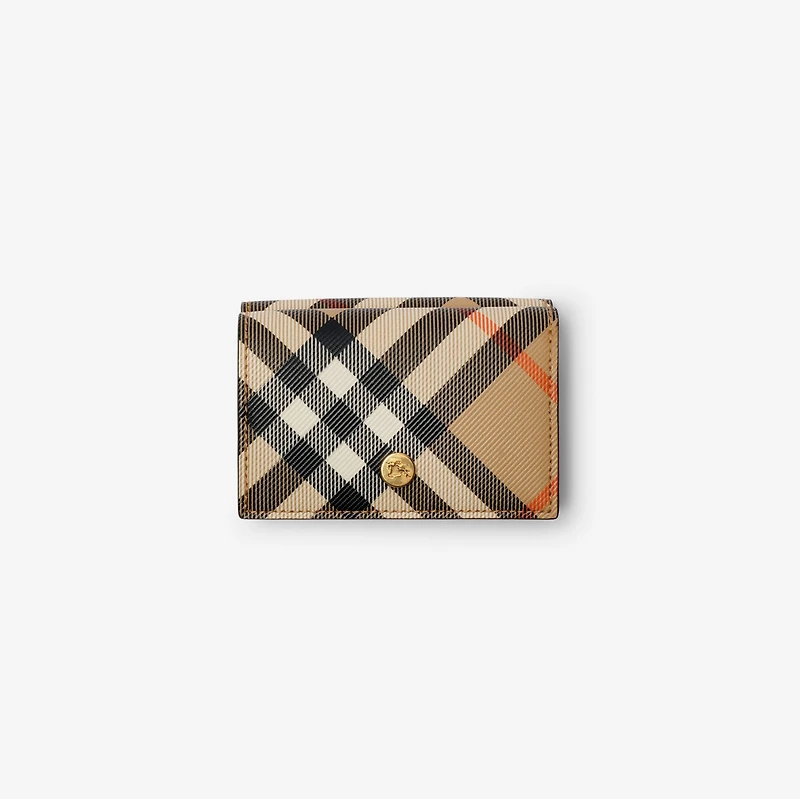 Check Compact Wallet in Sand - Women | Burberry® Official