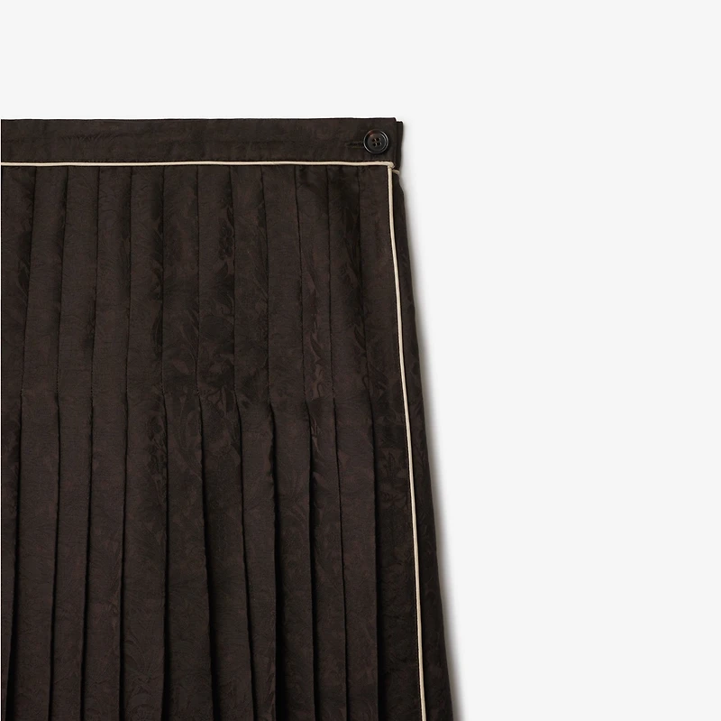 Sunflower Pleated Silk Skirt in Hawk brown - Women | Burberry® Official