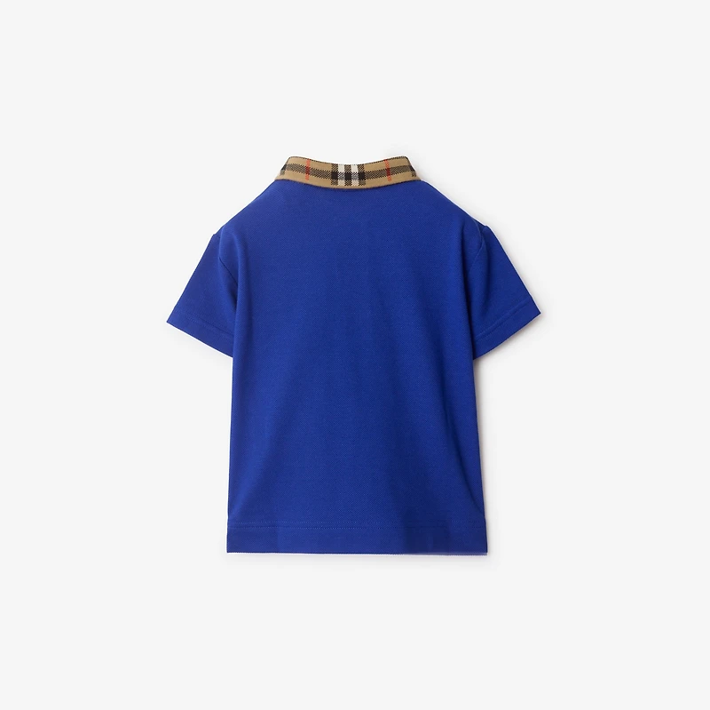 Check Collar Cotton Polo Shirt in Knight | Burberry® Official