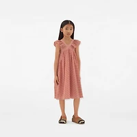 Gingham Cotton Dress in Orange red | Burberry® Official