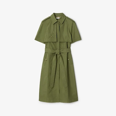 Cotton Poplin Trench Dress in Pasture green - Women | Burberry® Official