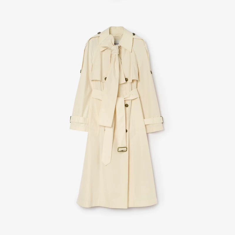 Long Canvas Trerose Trench Coat in Tundra beige - Women | Burberry® Official