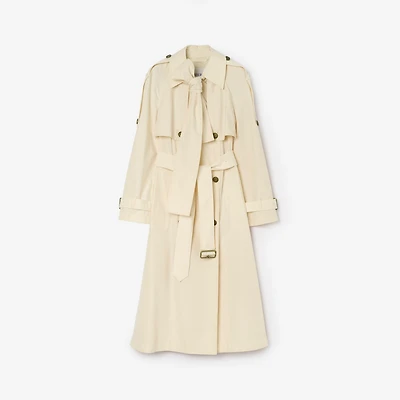 Long Canvas Trerose Trench Coat in Tundra beige - Women | Burberry® Official