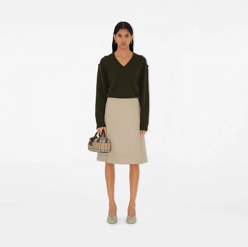 Mini Check Bowling Bag in Military - Women | Burberry® Official