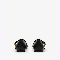 Check Strap Leather Robin Ballerinas in Black - Women | Burberry® Official