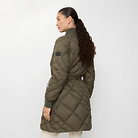 Check-stitch Nylon Danesbury Puffer Coat in Marsh green - Women | Burberry® Official