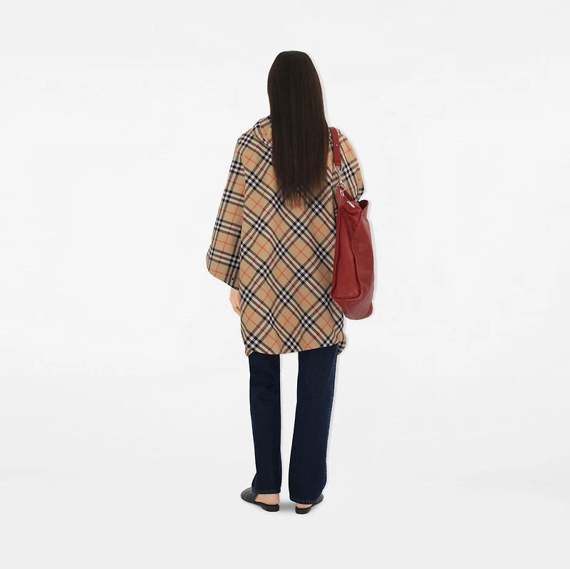 Packaway Check Twill Cape in Sand | Burberry® Official