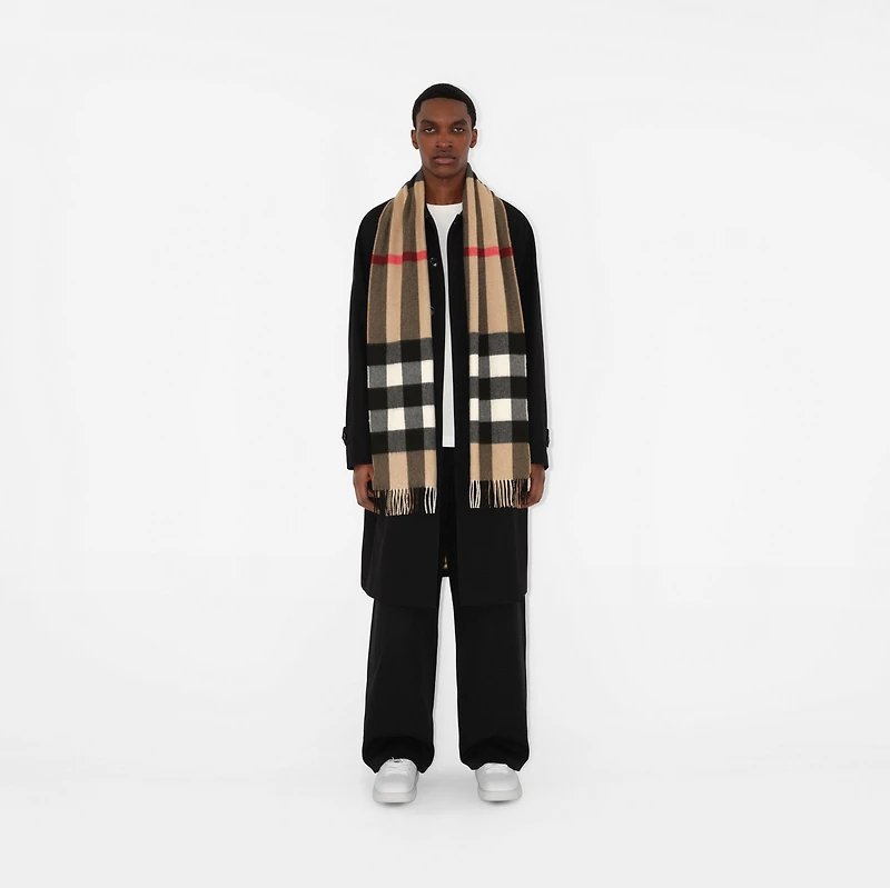 Check Cashmere Scarf in Archive beige | Burberry® Official