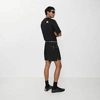 Check Trim Stretch Nylon Shorts in Black - Men | Burberry® Official
