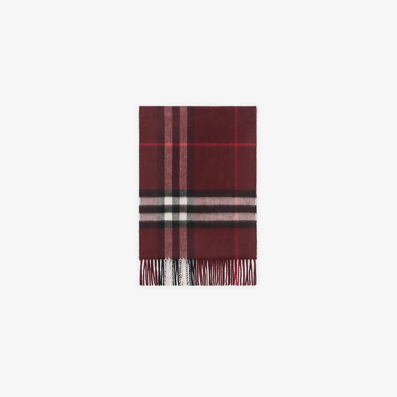 Check Cashmere Scarf in Oxblood | Burberry® Official