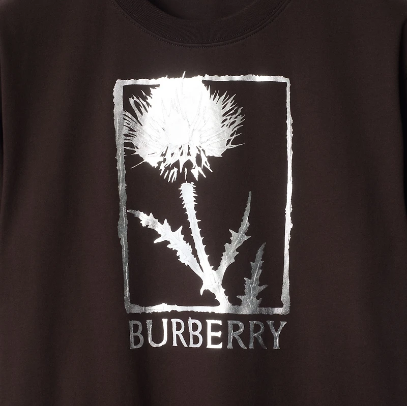 Thistle Cotton T-shirt in Clove brown - Men | Burberry® Official