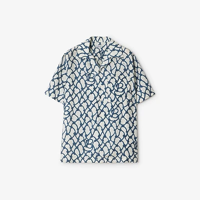 Regular Fit Knot Silk Shirt in Pool - Women | Burberry® Official