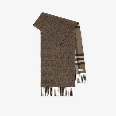 Reversible B Shield Cashmere Scarf in Vole brown | Burberry® Official