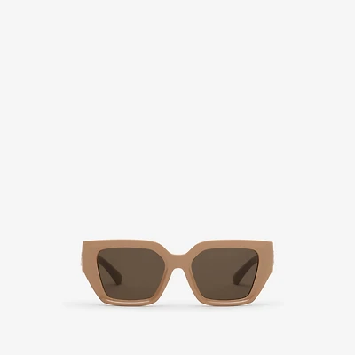 EKD Rectangular Sunglasses in Nude beige - Women | Burberry® Official