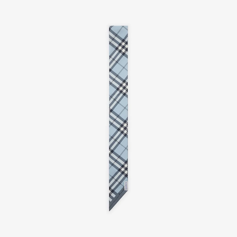 Skinny Contrast Check Silk Scarf in Mitten/bank | Burberry® Official