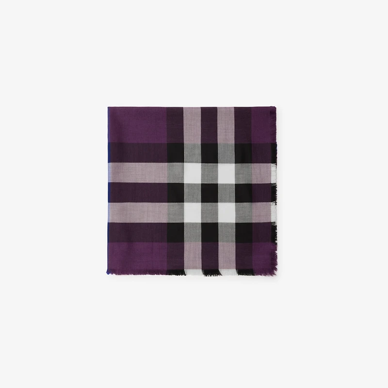 Check Cashmere Silk Scarf in Pansy | Burberry® Official