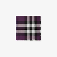 Check Cashmere Silk Scarf in Pansy | Burberry® Official
