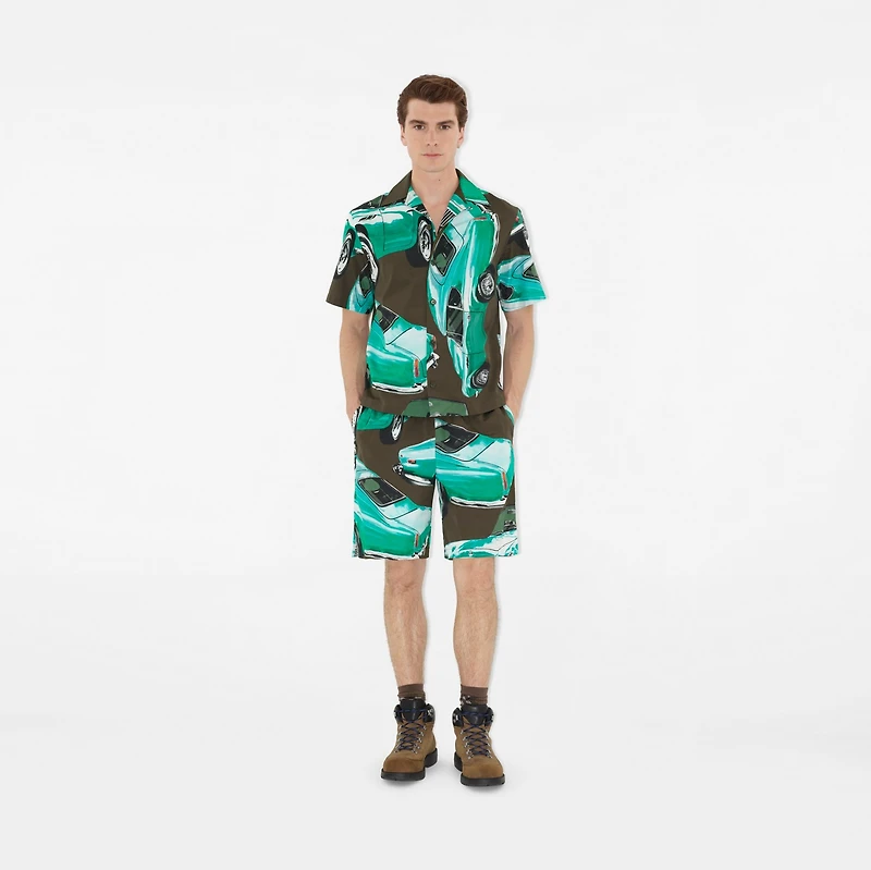 Relaxed Fit Car Cotton Poplin Shirt in Shale green - Men | Burberry® Official