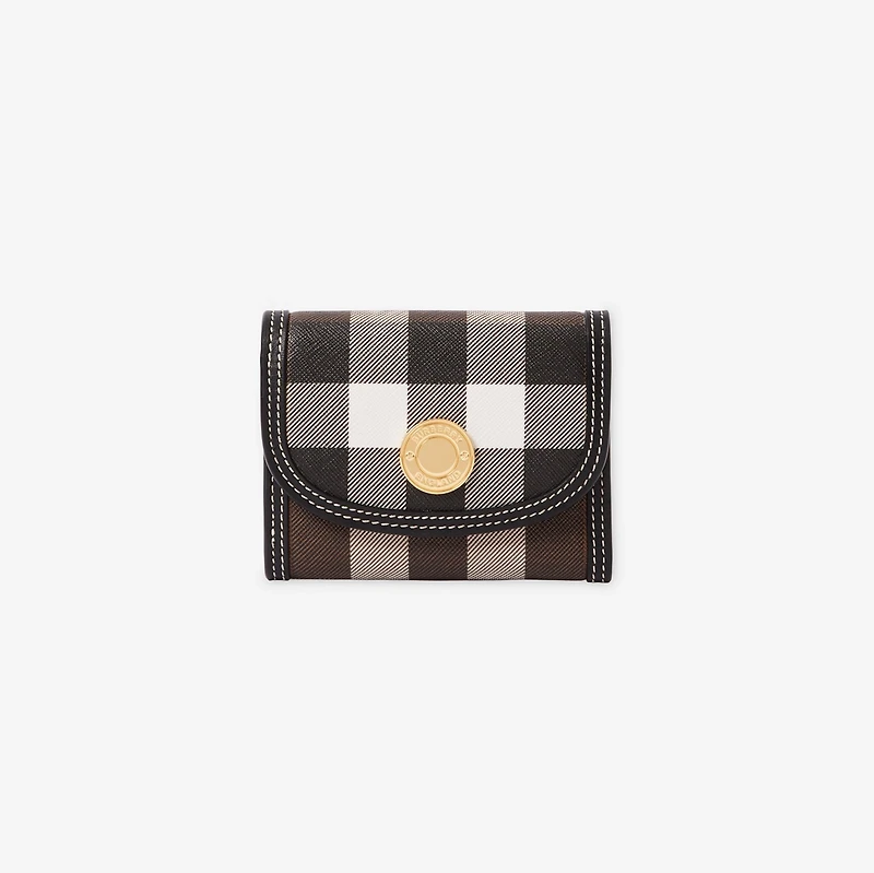 Small Check Folding Wallet in Dark birch brown - Women | Burberry® Official
