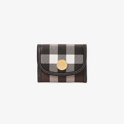 Small Check Folding Wallet in Dark birch brown - Women | Burberry® Official