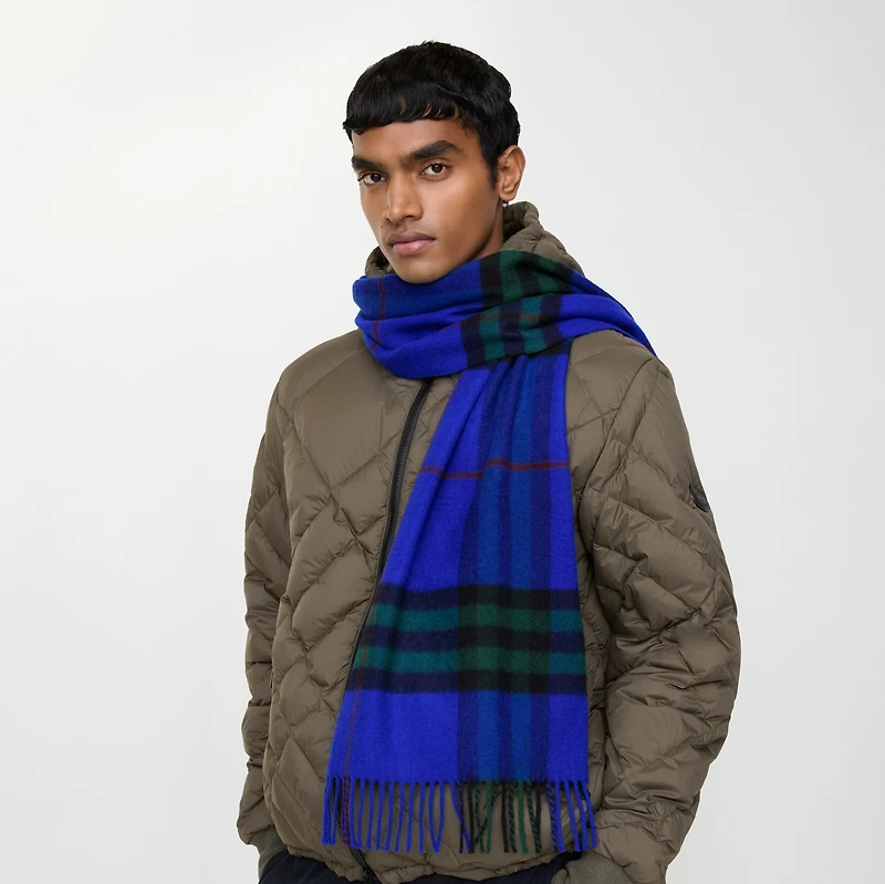 Check Cashmere Scarf in Knight | Burberry® Official