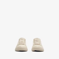Leather and Check Terrace Sneakers​ in Clam/clam - Women | Burberry® Official