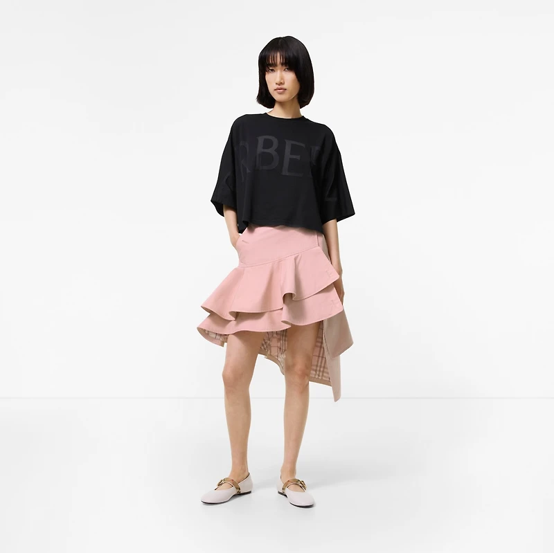 Ruffled Gabardine Trench Skirt in Begonia pink - Women | Burberry® Official