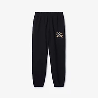 EKD Check Cotton Jogging Pants in Black - Men | Burberry® Official