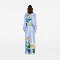 Highgrove Honeybee Silk Pyjama Trousers in Blue - Women | Burberry® Official