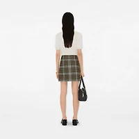 Check Bonded Wool Trench Mini Skirt in Shrub/yew - Women, Technical | Burberry® Official