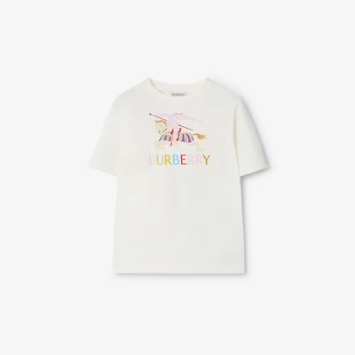 Multicolour EKD Cotton T-shirt in Chalk white | Burberry® Official