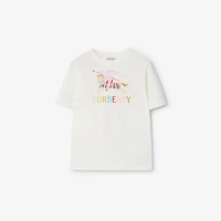 Multicolour EKD Cotton T-shirt in Chalk white | Burberry® Official