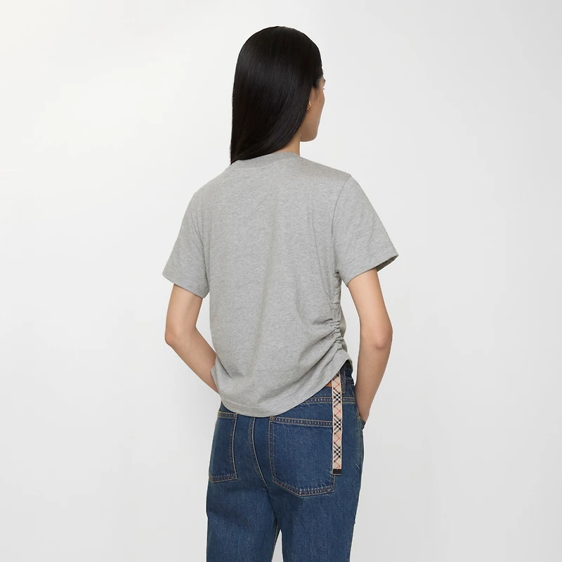 Festival Cotton T-shirt in Pale grey melange - Women | Burberry® Official