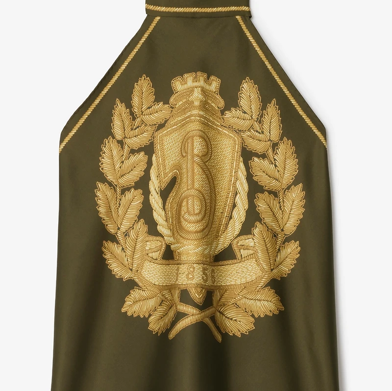 B Crest Silk Scarf Top in Marsh green | Burberry® Official