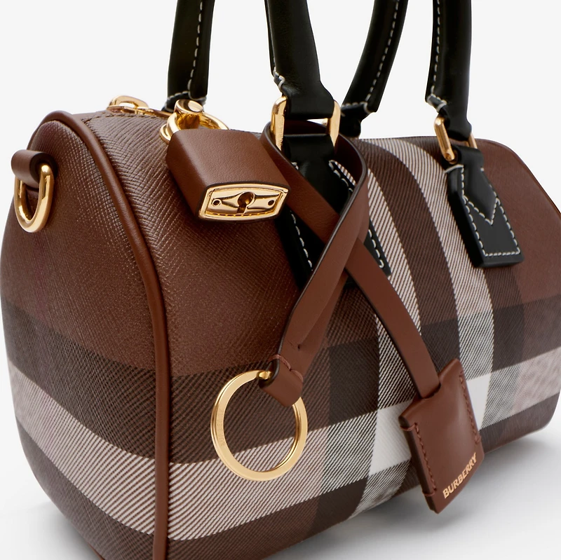 Mini Check Bowling Bag in Dark birch brown - Women | Burberry® Official