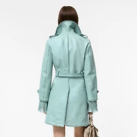 Short Fringed Leather Car Coat in Turquoise - Women | Burberry® Official