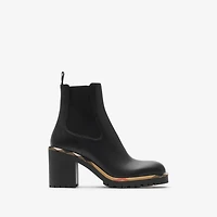 Leather Gravel Heel Chelsea Boots​ in Black - Women | Burberry® Official