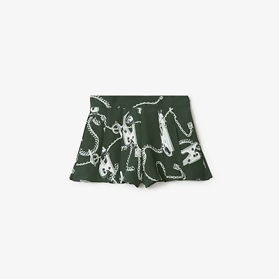 Knight Hardware Taffeta Shorts in Silver/green - Women | Burberry® Official