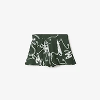 Knight Hardware Taffeta Shorts in Silver/green - Women | Burberry® Official