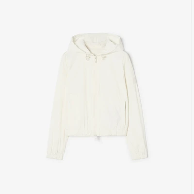 Knight Stamp Hooded Jacket in Seashell white - Women, Nylon | Burberry® Official