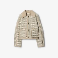 Cropped Quilted Nylon Floriston Jacket in Wisp grey - Women | Burberry® Official